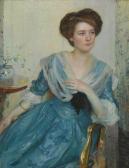MILLER Richard Emile 1875-1943,Portrait of a Woman in a Blue Dress,c.1909,Bonhams GB 2016-11-22