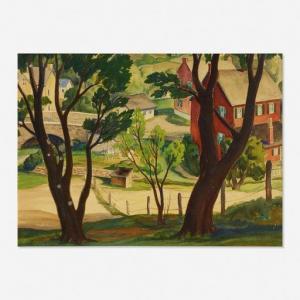 MILLER Robert A. Darrah 1905-1966,Untitled (red house),Rago Arts and Auction Center US 2020-06-26