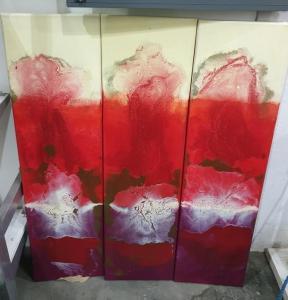 MILLER Robin 1900-1900,Set of three abstract studies in red, white, bl,The Cotswold Auction Company 2019-09-10