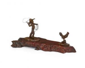 Miller Vel 1936,Young cowboy roping a rooster,1977,John Moran Auctioneers US 2021-08-31