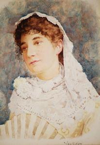 MILLER William G 1891-1908,Portrait of a Spanish lady, wearing a laceheadress,Bonhams GB 2008-11-06