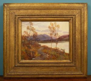 MILLER William G 1891-1908,Scottish Landscape with a Loch and mountains,1897,Mallams GB 2023-09-04