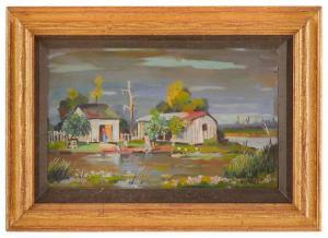 MILLET Clarence 1897-1959,Settlement Along the Bayou,New Orleans Auction US 2023-03-25