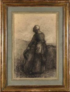 MILLET Francois 1851-1917,Jeune femme au linge,Osenat FR 2020-10-25