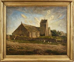 MILLET Francois 1851-1917,L\’église de Greville,Osenat FR 2020-11-24