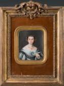 MILLET Frederic 1786-1859,jeune femme en buste,1859,Rieunier FR 2012-12-03