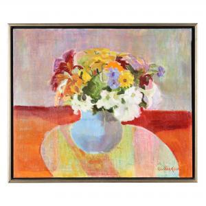 Milligan Joan,The Blue Vase, zinnias & petunias,Leland Little US 2022-01-27