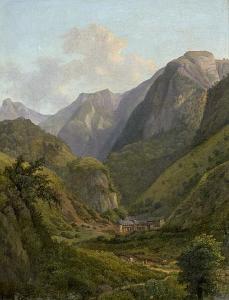 MILLIN DU PERREUX Alexandre Louis R. 1764-1843,Landschaft in den Pyrenäen mit eine,Galerie Bassenge 2017-12-01