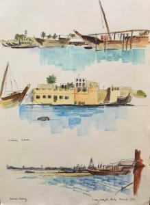 MILLINGTON DRAKE Teddy 1932-1994,Bahrain Harbour Scenes,1973,Halls GB 2024-02-07