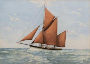 MILLINGTON John 1891-1948,red sailboat,Mallams GB 2022-08-15