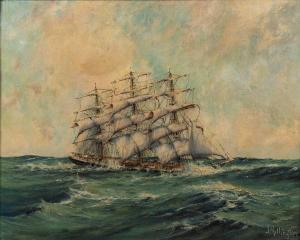 MILLINGTON John 1891-1948,ship in stormy waters,Mallams GB 2022-08-15