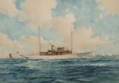 MILLINGTON John 1891-1948,Steam powered schooner with yachts,Mallams GB 2022-08-15