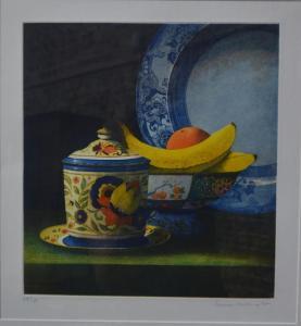 MILLINGTON Terence 1942,Still life study with fruit and ceramics,Andrew Smith and Son GB 2017-07-18