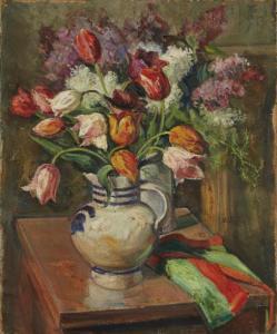 MILLIOTY Vassily Dimitrievitch 1875-1943,Bouquet de tulipes,Millon & Associés FR 2015-06-24