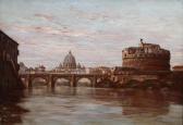 MILLS Edward 1876-1918,St Peter's and Castel Saint Angelo from the Tiber,Bonhams GB 2012-11-28