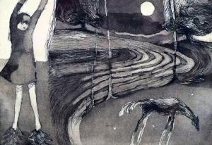 MILLS ELERI,Nocturne harvested landscape with full-moon and tr,Rogers Jones & Co 2016-02-20