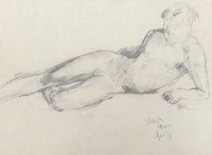 MILLS Stanley,Male nude study, (recto), abstract composition, (v,1942,Rosebery's 2011-10-08