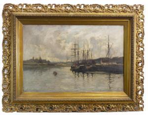 MILNE Joe 1857-1911,BOATS IN LEITH HARBOUR,McTear's GB 2020-08-26