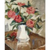 MILNE John Maclauchlan 1886-1957,pink roses in a white vase,Sotheby's GB 2007-08-29