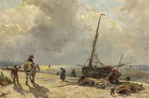 MILNER Frederick 1855-1939,A figural seaside scene of a boat washed ashore,Chait US 2016-12-10