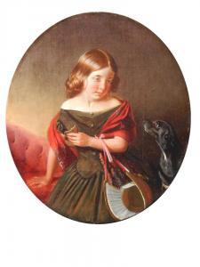 MILNER William E,A young girl holding her bonnet and a biscuit,Golding Young & Mawer 2016-08-31