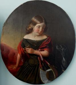MILNER William E,A young girl holding her bonnet and a biscuit, wit,Golding Young & Mawer 2016-11-23
