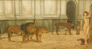 MILNER William E 1849-1895,Naked maiden with lions and tigers,Golding Young & Mawer GB 2018-01-31