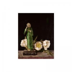 MILNER William M 1924-1931,still life of chinese statuette with roses,Sotheby's GB 2002-07-17