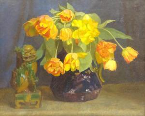 MILNER William M,Still Life of Tulips and a Chinese Dog of Fo,1926,David Duggleby Limited 2019-06-07
