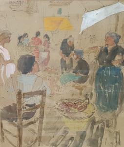 MILNES Margaret 1908-1998,Market Palafrugell,The Cotswold Auction Company GB 2019-05-14