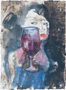 MILSHSTEIN Zui 1934,La femme au verre de vin,Saint Germain en Laye encheres-F. Laurent FR 2014-07-06