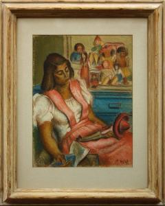 MILSK Mark 1899-1982,Young Woman with Dolls,Clars Auction Gallery US 2010-01-11