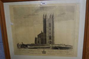 MILTON Thomas 1743-1827,geometrical view of the tower of the Church of Red,Keys GB 2023-01-20