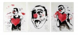 MIMI THE CLOWN 1975,Love Trois monotype sur papier,Cannes encheres, Appay-Debussy FR 2022-07-10