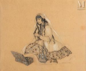 Minache Evgeniia Semenovna 1907-1972,Jeune femme d'Iran,Millon & Associés FR 2023-12-16