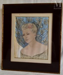 Minache Evgeniia Semenovna 1907-1972,Portrait de femme à la rose,Millon & Associés FR 2024-02-03