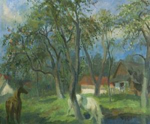 MINAR Karel 1901-1973,Two Horses in the Garden,1934,Palais Dorotheum AT 2016-03-05