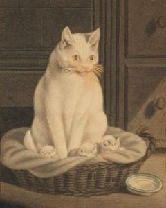 MIND Gottfried 1768-1814,Katze mit 3 Jungen,Beurret Bailly Widmer Auctions CH 2022-04-08