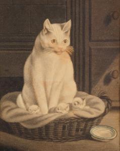 MIND Gottfried 1768-1814,Katze mit 3 Jungen,Beurret Bailly Widmer Auctions CH 2023-11-08