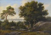 MINEUR THERESIA 1839-1860,Utsikt mot Södermalm och Katarina kyrka, Stockh,Stockholms Auktionsverket 2016-12-07