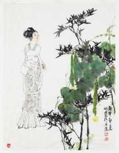 MING MING WANG 1952,Beauty and Bamboo,1980,Bonhams GB 2022-09-19