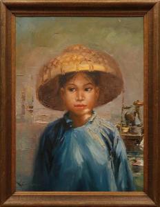 MING WAI 1938,Young Lady in Fishing Hat,Neal Auction Company US 2021-10-07