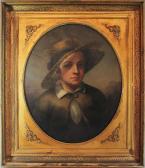 MINIFIE WILLIAM 1805-1880,PORTRAIT OF A BOY IN A STRAW HAT,Potomack US 2013-10-05