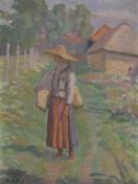 MINISAN Cornel 1885-1952,Peasant Woman with Pouch,Alis Auction RO 2008-11-01
