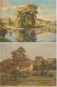 MINNE Jean Louis 1876-1951,Reflets du saule dans l'étang,Horta BE 2010-03-08