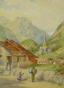 MINNS Fanny M. 1847-1929,Alpine Village,1911,Duggleby Stephenson (of York) UK 2020-09-25