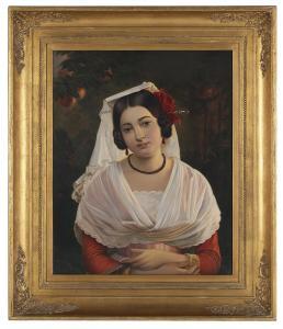 MINOR FERDINAND 1814-1883,Italian Girl, Beneath an Orange Tree,New Orleans Auction US 2019-12-07