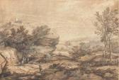 MINOZZI Bernardino 1699-1769,Un paysage avec un rocher au dessus d'un étang,Christie's GB 2004-03-18