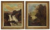 MINSHULL H 1900,Lake scene with figure &amp; a waterfall,Peter Wilson GB 2017-03-30