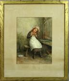 MINSHULL R.T 1885,young girl with baby chick,Kaminski & Co. US 2008-11-29